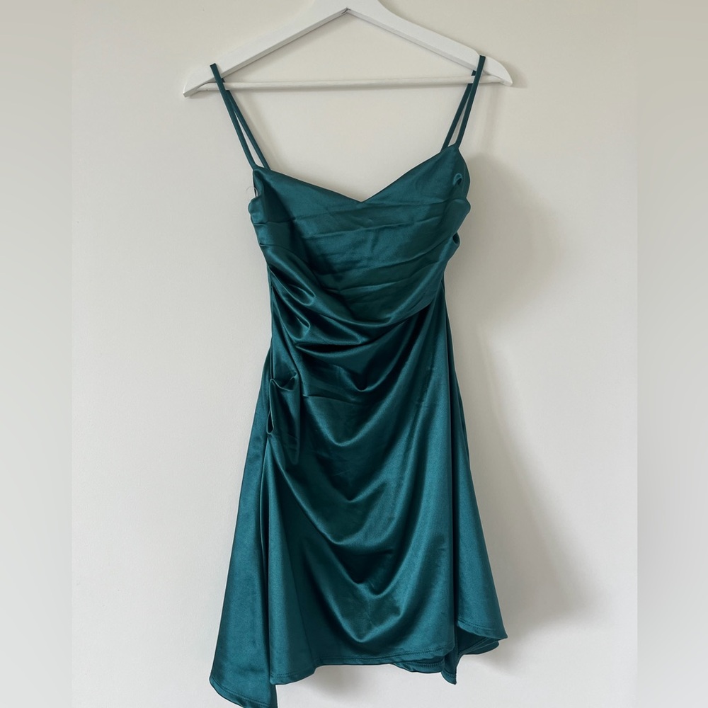 Windsor Green Satin Dress